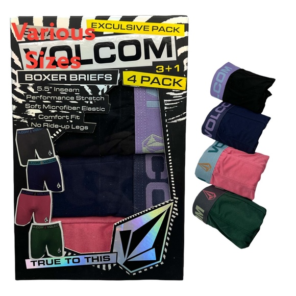 Volcom Men's Performance Boxer Briefs 4-Pack - Picture 1 of 5